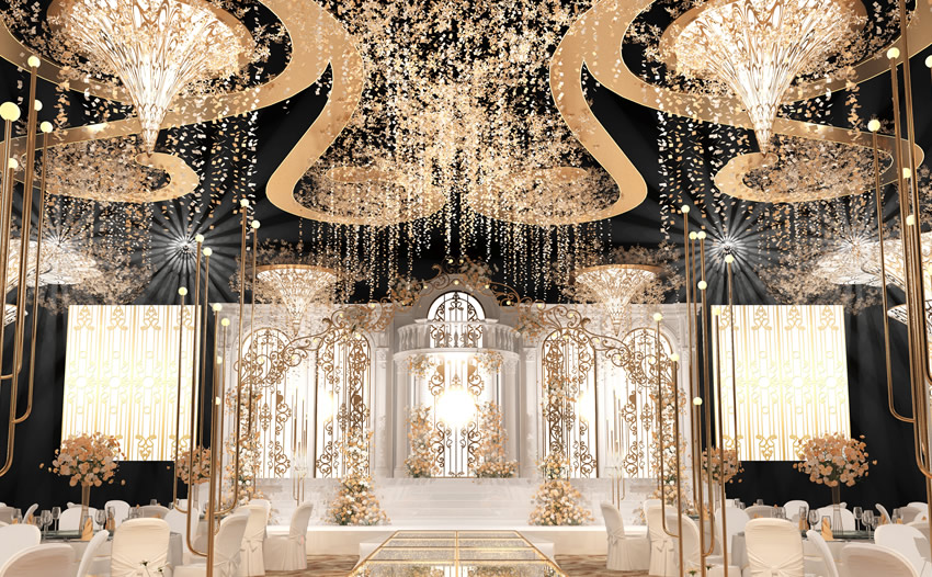 旺苍花木兰喜事汇金色大厅效果展示